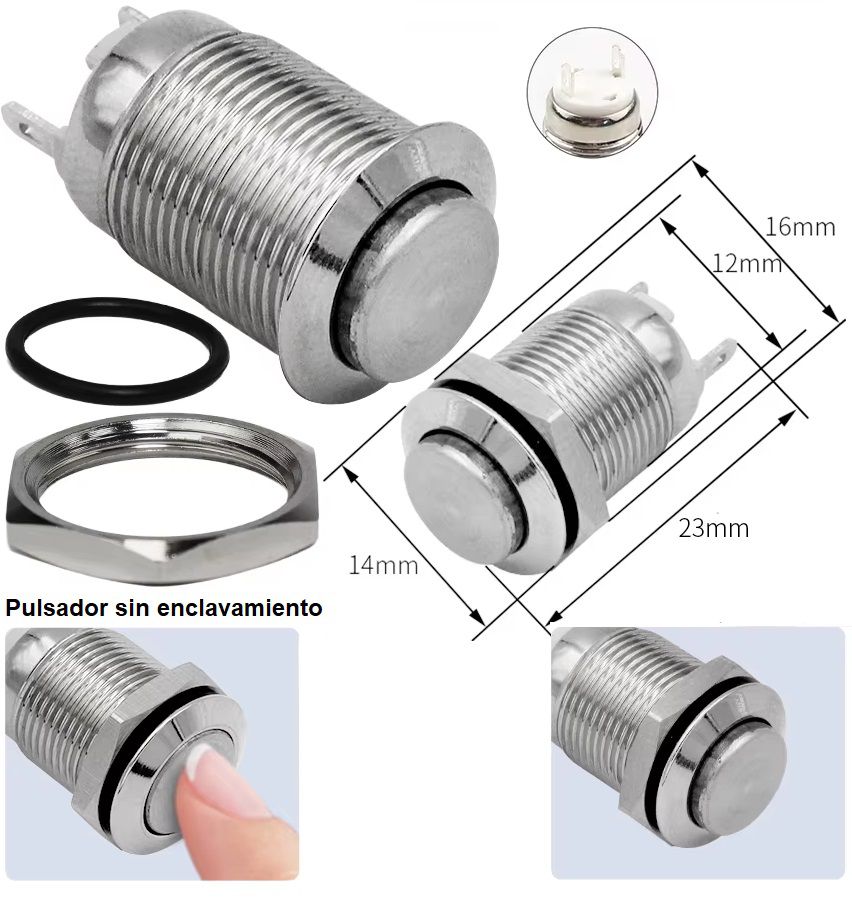 Pulsador de panel de 12mm